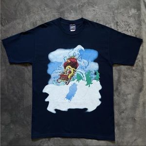 Vintage Y2K How The Grinch Stole Christmas Tee - Navy Size Large